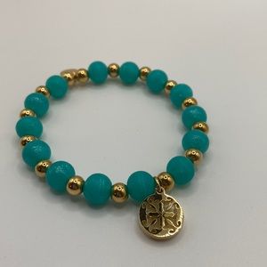 NWOT Rustic Cuff Erin Gold Pearlized Turquoise Bracelet